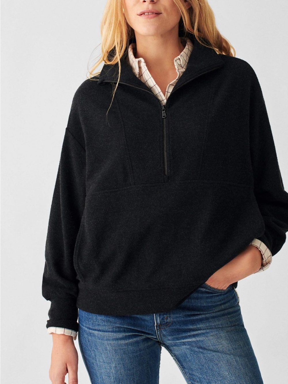 Faherty Legend Lounge 1/2 Zip Organic Cotton Blend XS